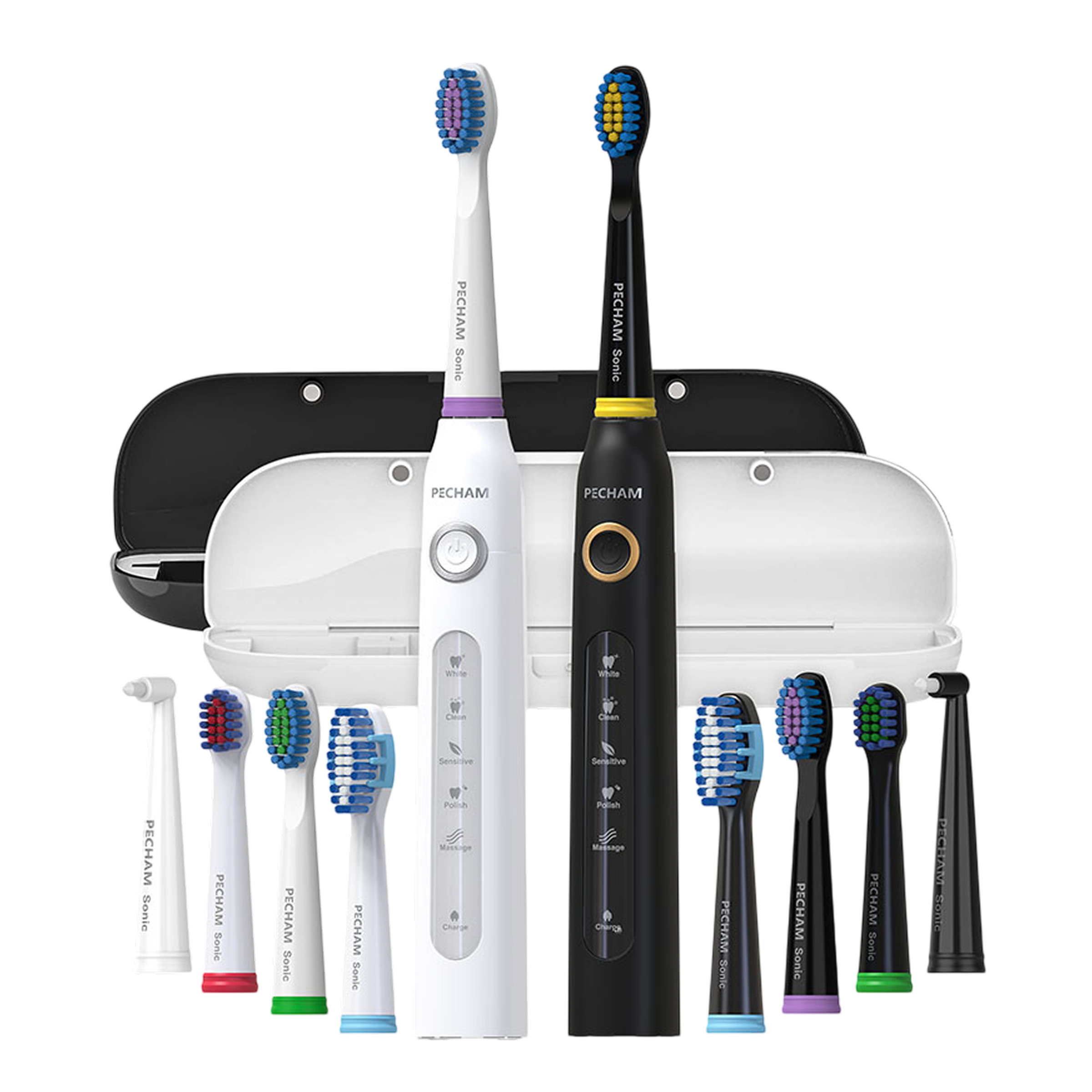 Комплект Іригатор PECHAM Professional White Edition + Набір звукових зубних щіток PECHAM Black and White Travel Set PC-084