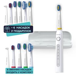 Звукова електрична зубна щітка PECHAM White Travel PC-081 + річний запас насадок